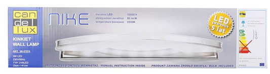 Aplică baie crom alb rece LED 5W 41cm Nike Candellux 20-37374