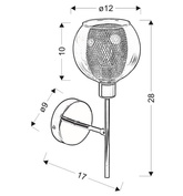Lampa de perete candellux ozzo 21-72184 aplice abajur crom incolor