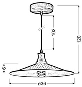 PLAFONNIER SUSPENDU CANDELLUX GRANGE 31-42965 PLAQUE E27 MARRON