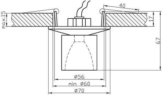 Plafonnier Candellux G4 cristal or satiné 20W