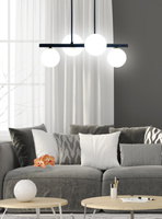 Lampa wisząca sufitowa czarno-biała 4x28W Kama 34-01214