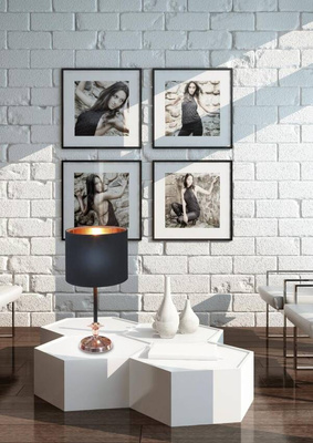 Lampa de masa neagra/cupru 60W E14 Vioara 41-38784