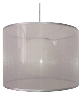 Lampa wisząca z abażurem Chicago srebrna pojedyncza nowoczesna do salonu