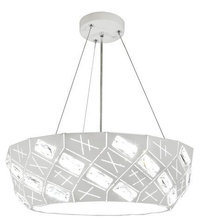 Lampe suspendue LED blanche ronde avec cristaux 24W Glance Candellux 31-64851