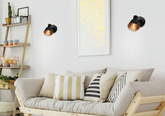 Wall lamp black lampshade copper lamp E14 40W Neria 91-81384