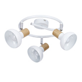 Ceiling lamp spiral metal white + wood 3E14 Puerto Candellux 98-62697