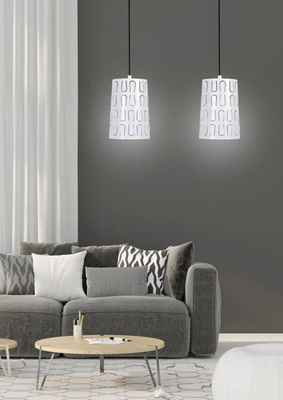 Lampa wisząca 2xE27 48cm biała VISTA 32-64271