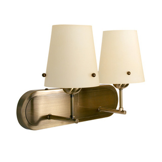 Wandleuchte Dasti Patina 2x60W E27 mit beigem Schirm 22-10506
