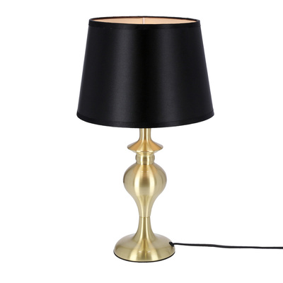 prima gold lampa gabinetowa złoty satynowy 1x60w E27 abażur czarny