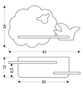 Applique murale étagère LED 5W 4000K IQ Kids Mouton gris+vert 21-84811