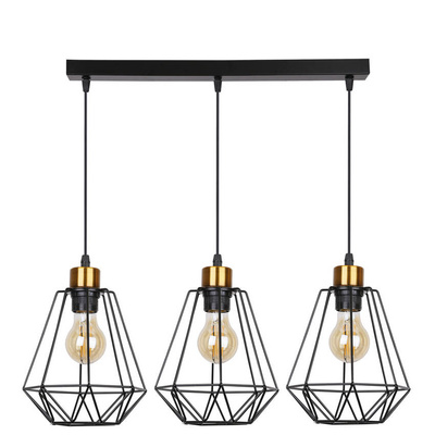 Hanging lamp black and gold strip 3 Primo 33-00231