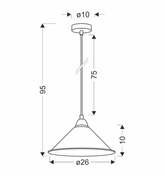 Avola hanging lamp chrome e27 with white shade 31-20710