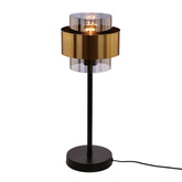 Lampe Spiega laiton noir e27 abat-jour incolore