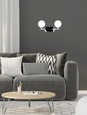 Wall lamp chrome/white wall lamp 2 Maldus 22-01443