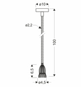 Zawiesie do lampy E27 100cm sznur brązowy 31-04888