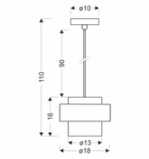 Spiega lampa wisząca czarny 1x60W E27 klosz dymiony