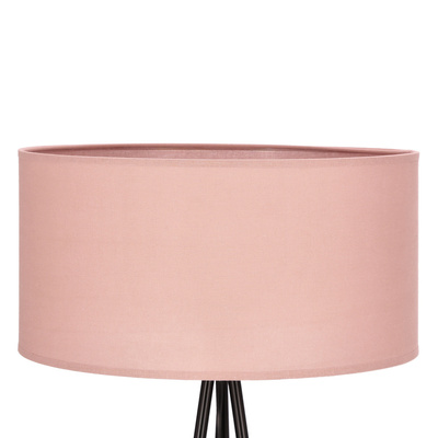 SHANTI lampa podłogowa czarny 1x40W E27 abażur jasny wrzosowy 51-38715