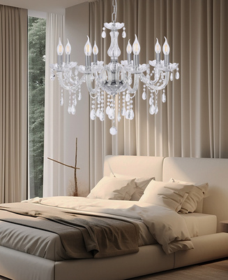 Gold crystal chandelier 8xE14 Maria Teresa Candellux 38-94653