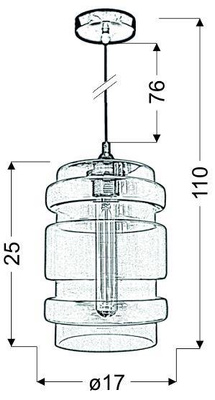 Hanging ceiling lamp clear glass 60W E27 Decorado Candellux 31-36674-Z