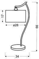 Lampe de table chrome/crème Draga 41-04239