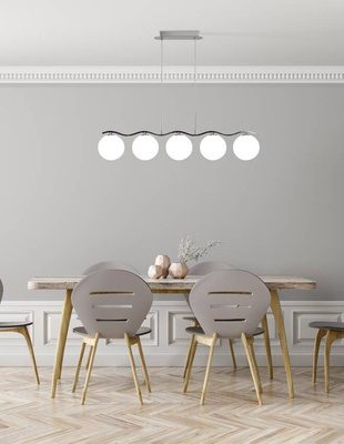 Lampa suspendata crom / bila alba 5 Ramon 35-01429