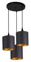 Lampe suspendue plaque noire 3xE14 Long 33-73969