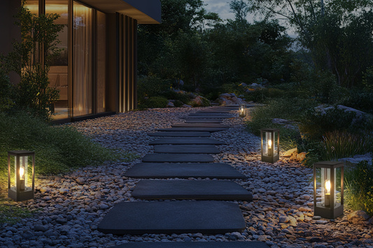 Lampa ogrodowa CISSUS – czarna metalowa lampa stojąca E27 IP54 - nowoczesne oświetlenie zewnętrzne