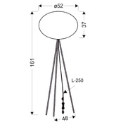 MELLOW lampa podłogowa czarny 1x40W E27 abażur  52 biały kula 51-40879