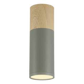 Plafonnier gris et bois 6,8x20cm Tube Candellux 2284286