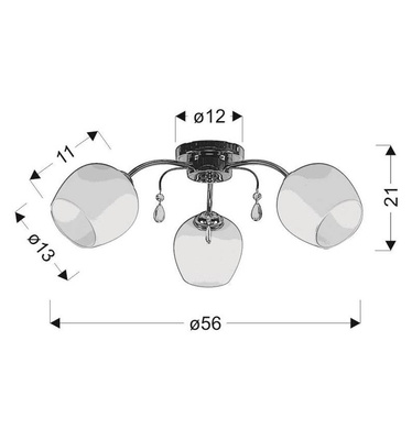 Plafoniera Zachera 3X40W E27 Alb