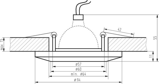 SS-10 2230422 chrome/green fixed ceiling luminaire