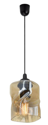 Lampă suspendată din sticlă neagră/chihlimbar Felis 31-00156