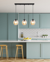 Suspensie din sticla neagra / maro 3xE27 Aspa 33-00606