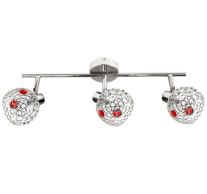 Plafonnier 3xG9 chrome+rouge Aron 93-12210