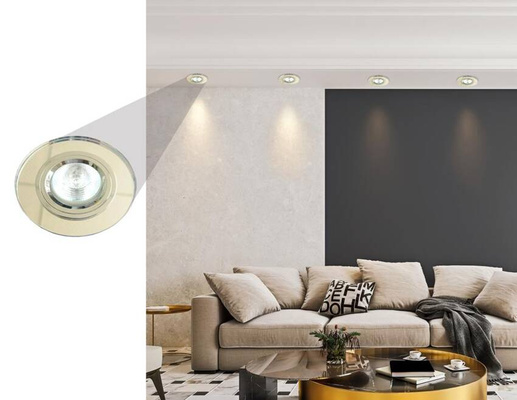 Ceiling Luminaire Eye Candellux Ss-15 Ch/Wh Mr16 Chrome Round Clear Glass