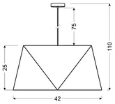 Lampa wisząca Hexagen z abażurem różowa pojedyncza do sypialni E27