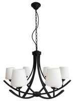Lampa wisząca czarno-biała żyrandol 6xE27 Londyn 36-38845