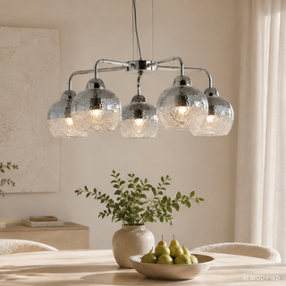 Lampa cu oglinda suspendata, crom, sticla batuta 3x60W Cromina Candellux 35-56375