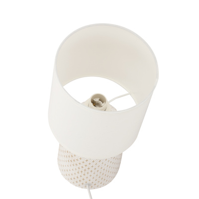 Lampe de table de chevet en céramique blanche Iner Candellux 41-79848