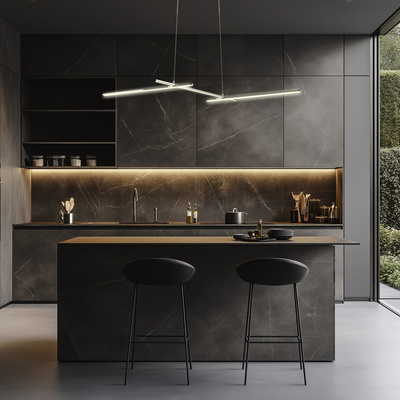 Pendant lamp THASOS LED 23W 103cm chrome