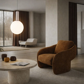 Hängeleuchte Testa Kugel Glas beige mit weißem Schirm 1x10W G9