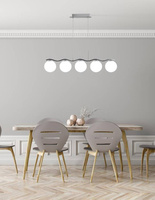 Suspension chrome / boule blanche 5 Ramon 35-01429