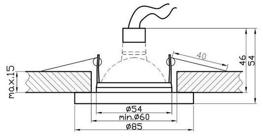 Deckenleuchte hermetisch Chrom IP65 quadratisch SH-05 2290903