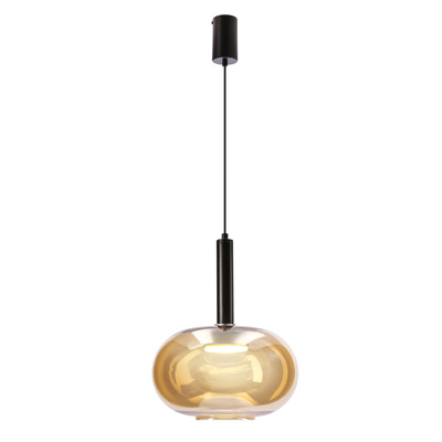 Suspension Bueno en verre simple abat jour ambre GX53