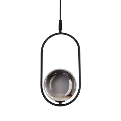 Pendant lamp CORDEL elegant black with graphite globe shade modern lighting for living room and bathroom 1x G9 LED