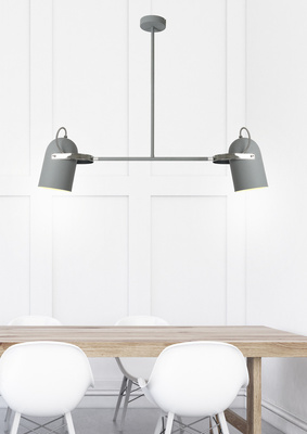 Plafonnier suspendu gris 2X40W E27 GRIS 32-66510