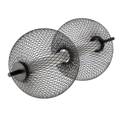 Lampa wisząca druciana PUMA z kloszami kulami 14 x 38 cm – designerskie oświetlenie salonu LED 3000K