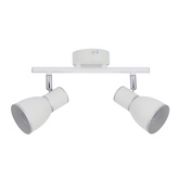 Applique bande 2X40W E14 blanc/chrome FIDO 92-63373