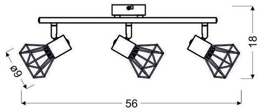 Plafoniera Candellux Verve 93-68248 Strip 3xE14 Negru Aur Abajur