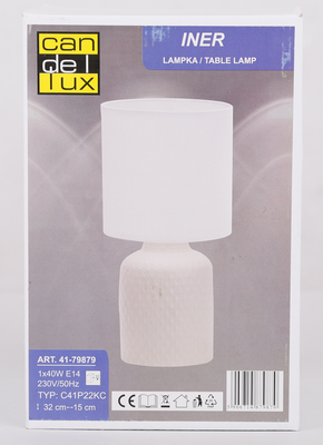 Lampa stołowa beżowa ceramika nocna Iner 41-79879